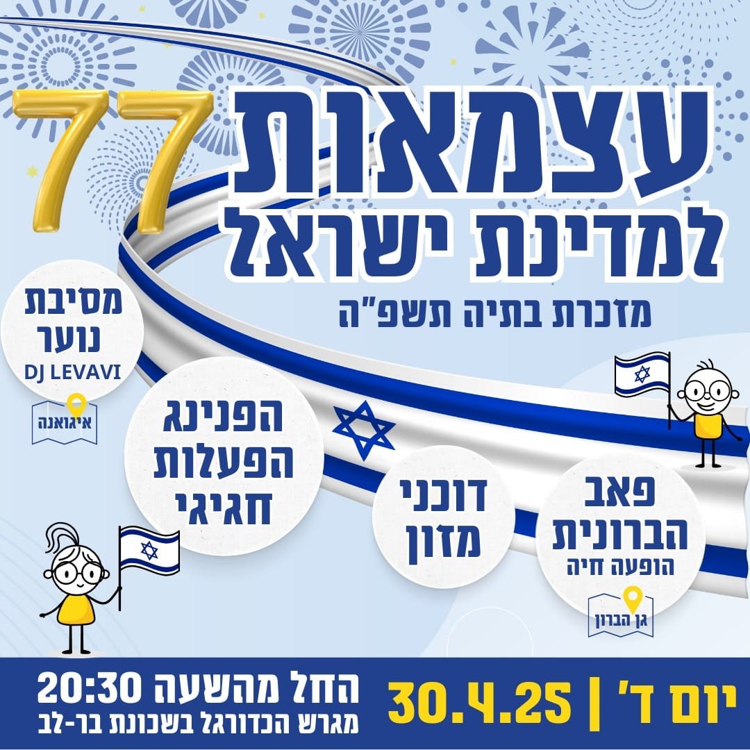 חוגגים עצמאות 77 במושבה